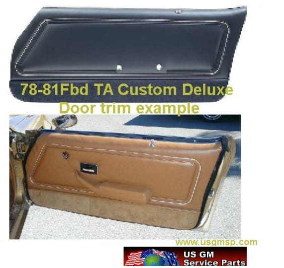 Door Trims: 1978-81 Firebird TA - (assembled) - Custom Deluxe